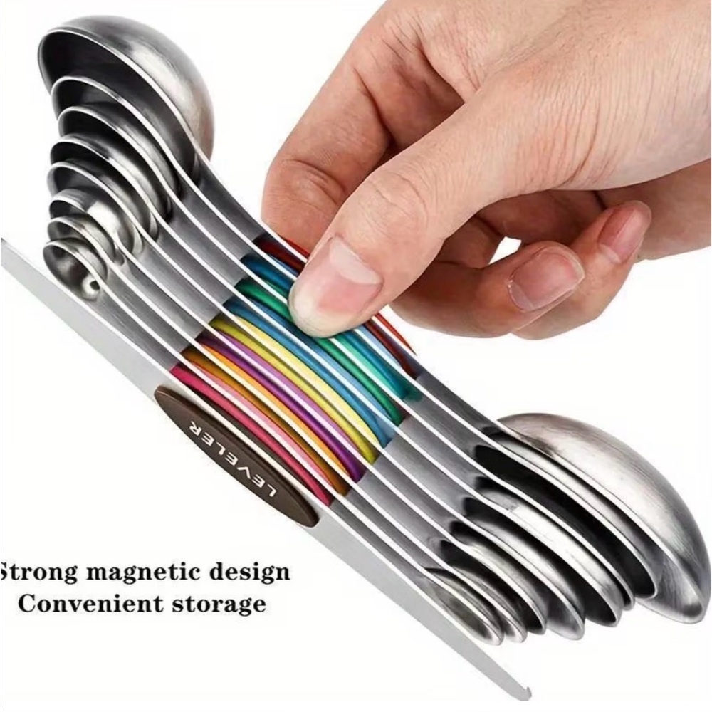 Magnetic Measuring Spoons Set of 9 - Multi-Color - Picture 5 of 9